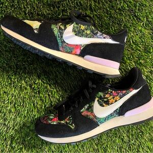 Nike Black Floral + Suede Shoes